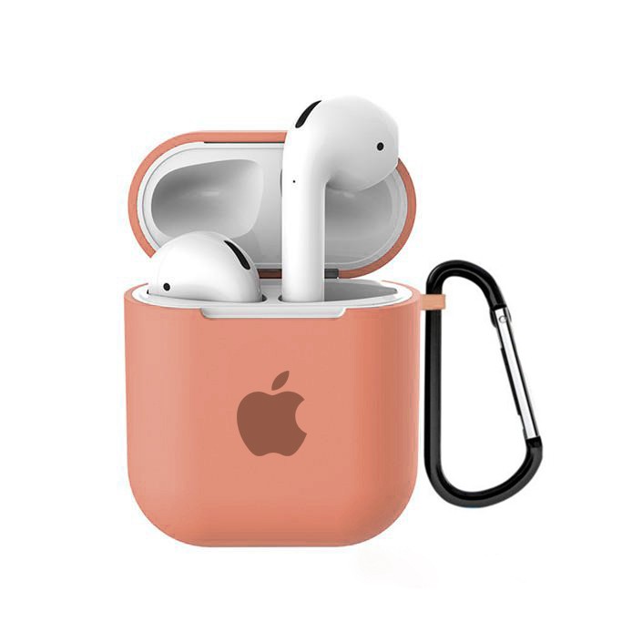 Чохол Logo case для AirPods 1/2 з карабіном  (Begonia red)-0