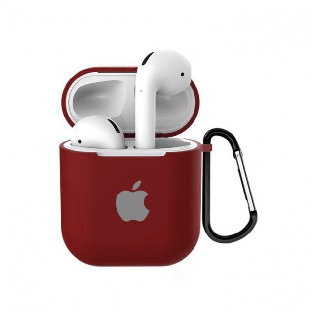 Чохол Logo case для AirPods 1/2 з карабіном (Camellia)-0