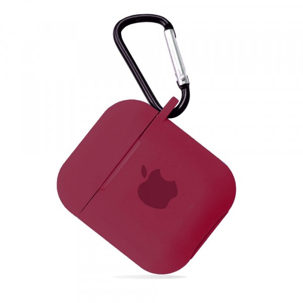 Чохол для AirPods Silicone Case Logo (rose red)-0