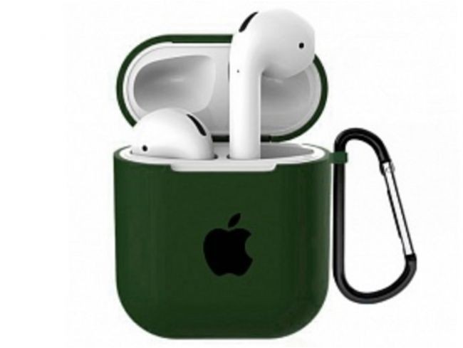 Чохол для AirPods Silicone Case Logo (Forest green)-0