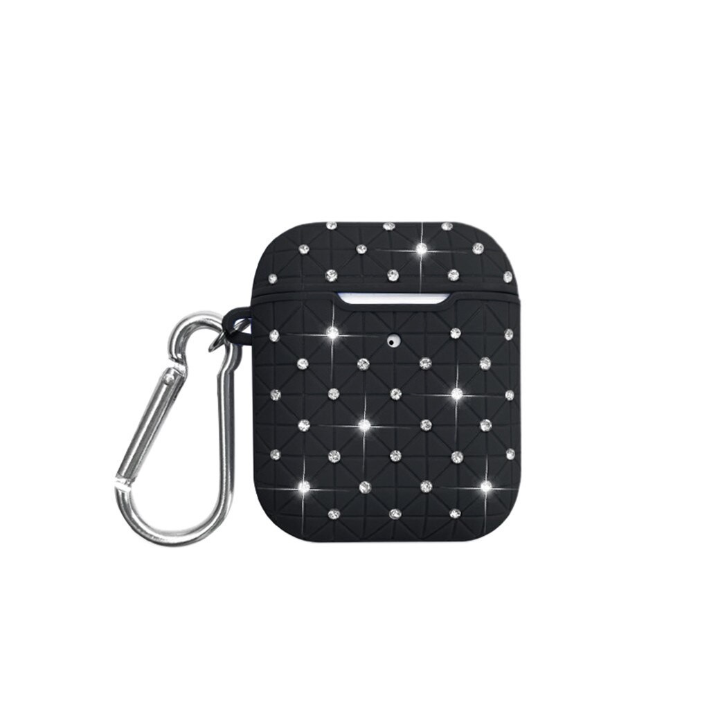 Чохол Diamond для  AirPods з карабіном чорний-0