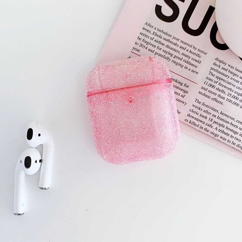 Чохол Glitter  для AirPods рожевий-0