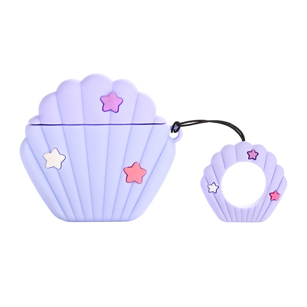 Чохол TOYS для  AirPods 1/2 мушля фіолетова-0