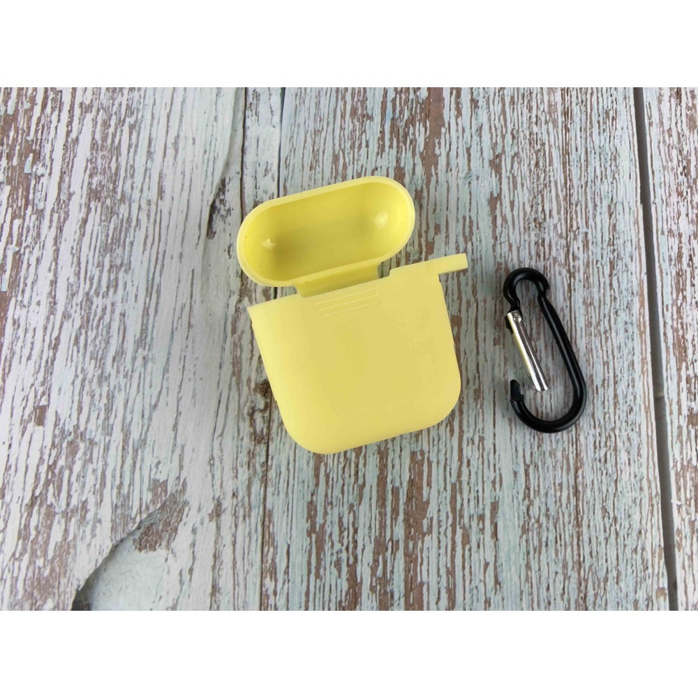 Silicone case для AirPods Logo new carbine (Light yellow)-0