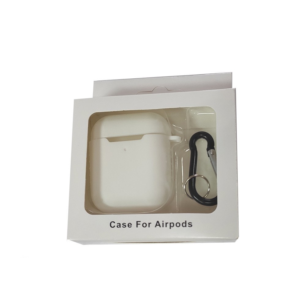 Silicone case для AirPods Logo new carbine (White)-1