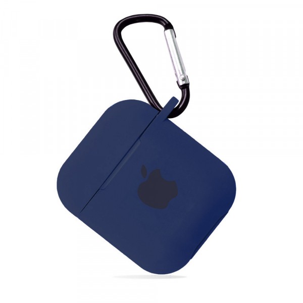 Чохол Logo case для AirPods 1/2 з карабіном (Midnight blue)-0