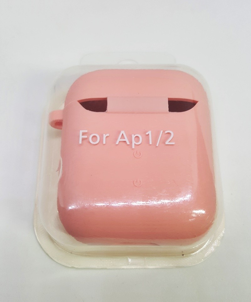 Silicone Case для Airpods 1/2 з мікрофіброю (Pink)-0
