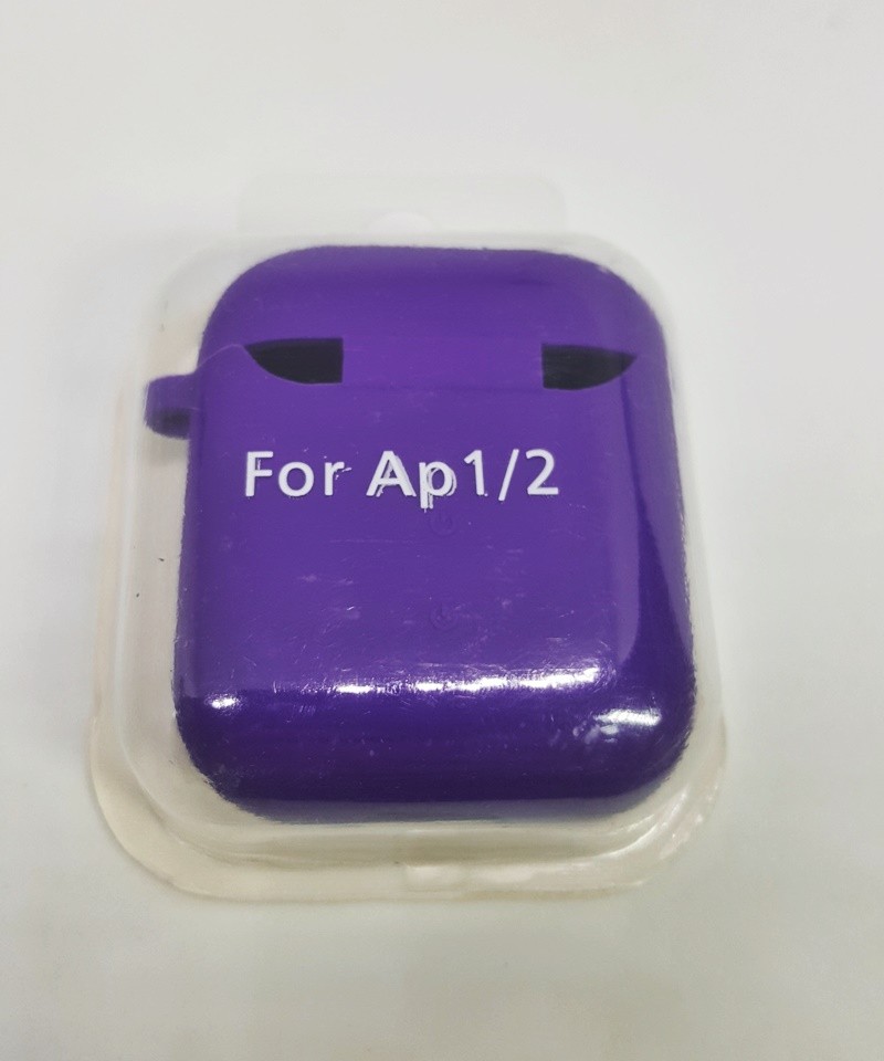 Silicone Case для Airpods 1/2 з мікрофіброю (Purple)-0