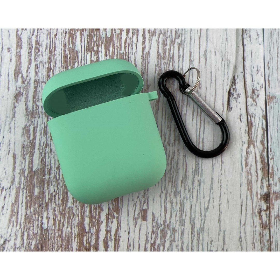 Silicone Case для Airpods 1/2 з мікрофіброю (Green)-0