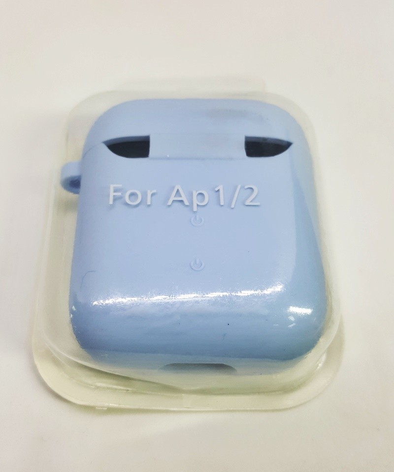 Silicone Case для Airpods 1/2 з мікрофіброю (Lilac)-0