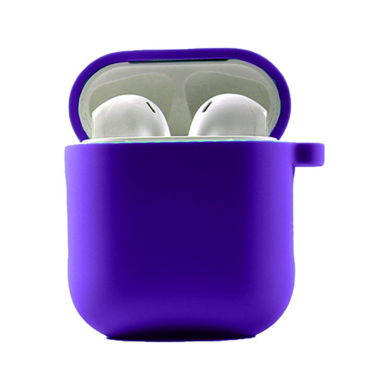 Silicone Case для Airpods 1/2 з мікрофіброю (Ultra Vilolet)-0