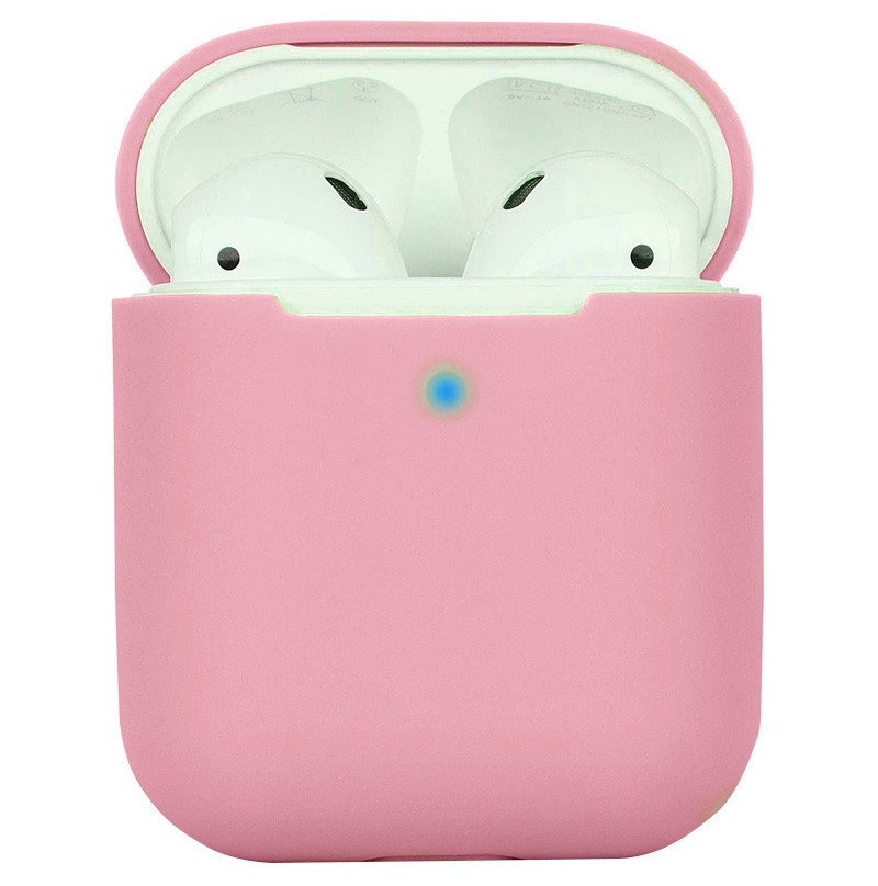 Силіконовий футляр для AirPods 1/2 (Light pink)-0