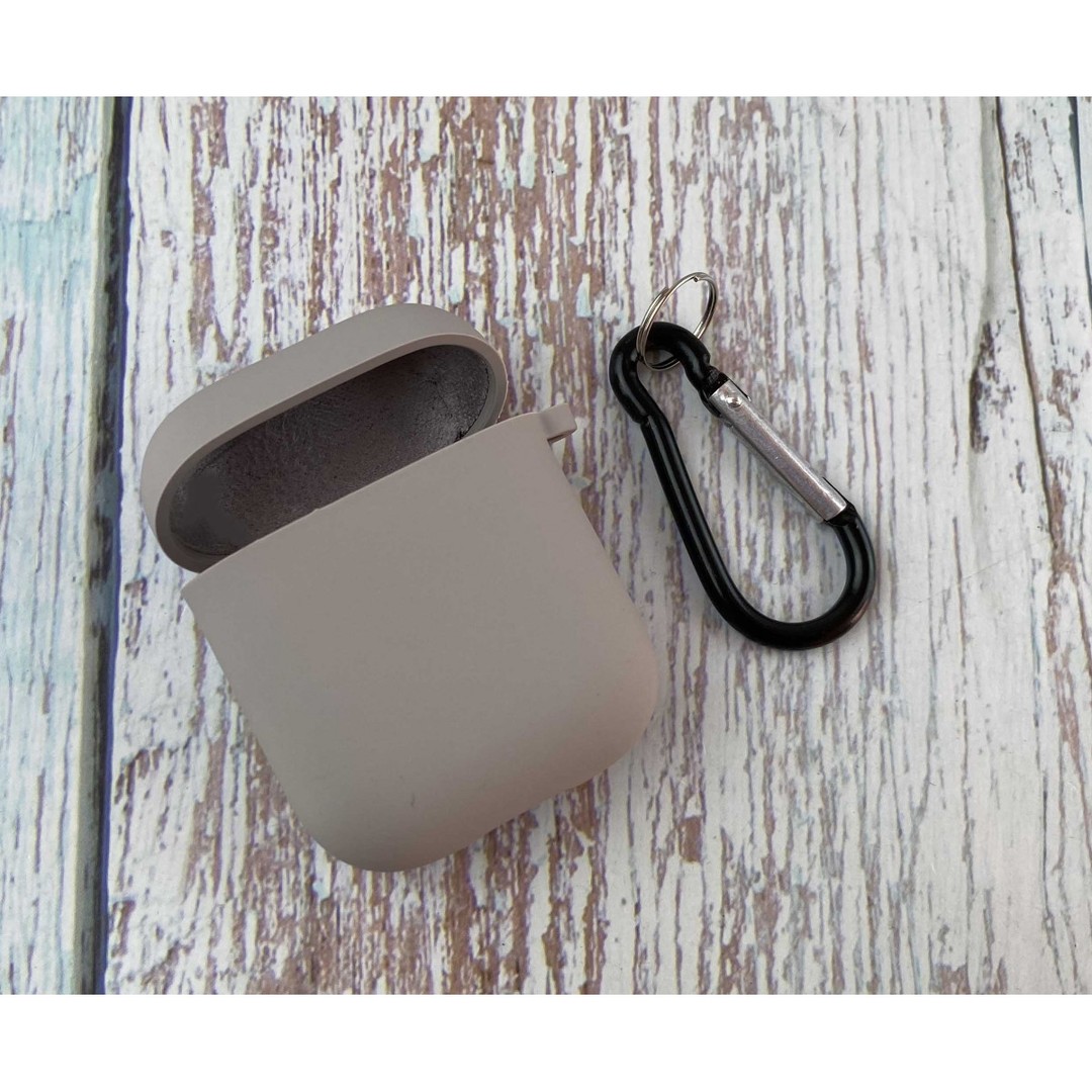 Silicone Case для Airpods 1/2 з мікрофіброю (Gray)-0