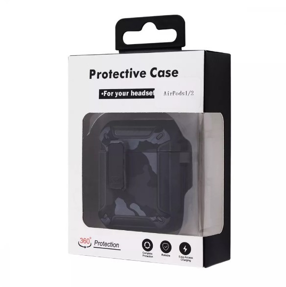Чохол Camo Protect для AirPods 1/2 (black/green)-2
