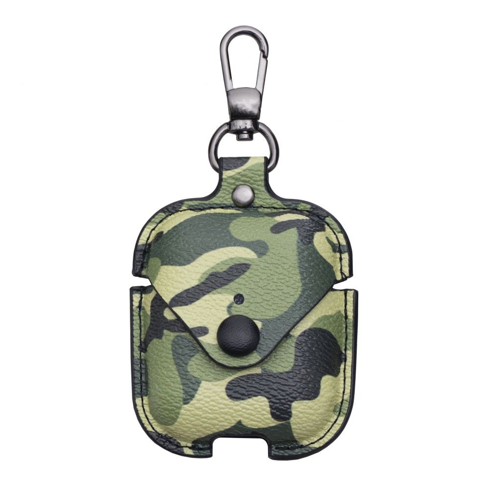 Чохол AirPods 1/2 Camouflage Leather (Green)-0