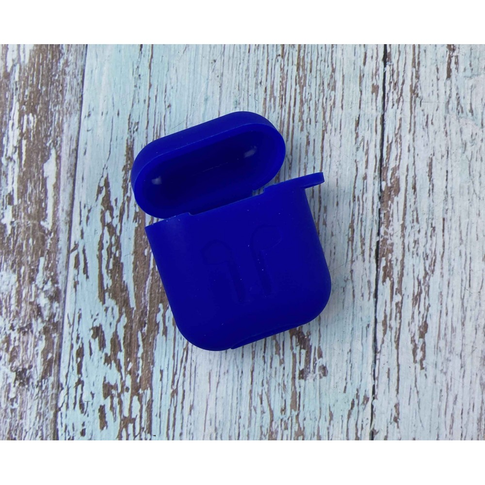 Чохол для AirPods Silicone Case Logo + карабін (Electric)-0