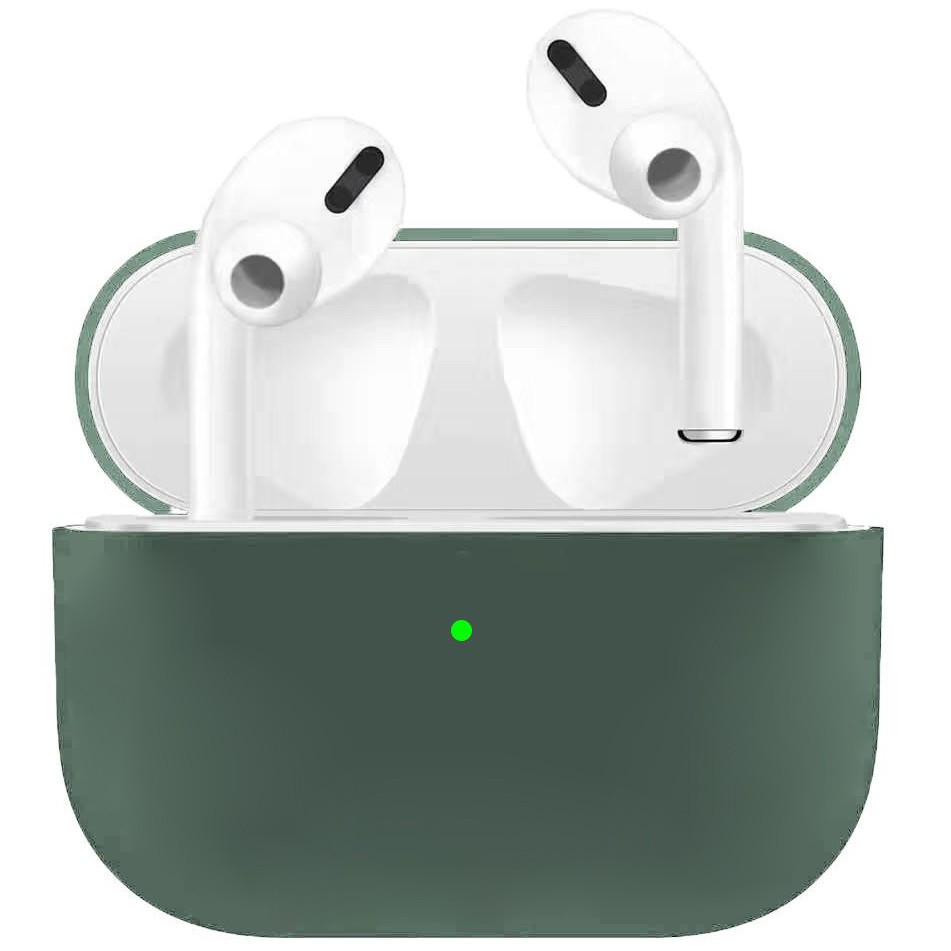 Silicone Case для Airpods Pro 2 з мікрофіброю  Pine green-0