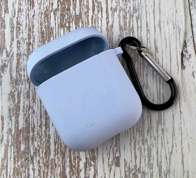 Silicone Case для Airpods 1/2 з мікрофіброю (Lilac Cream)-0