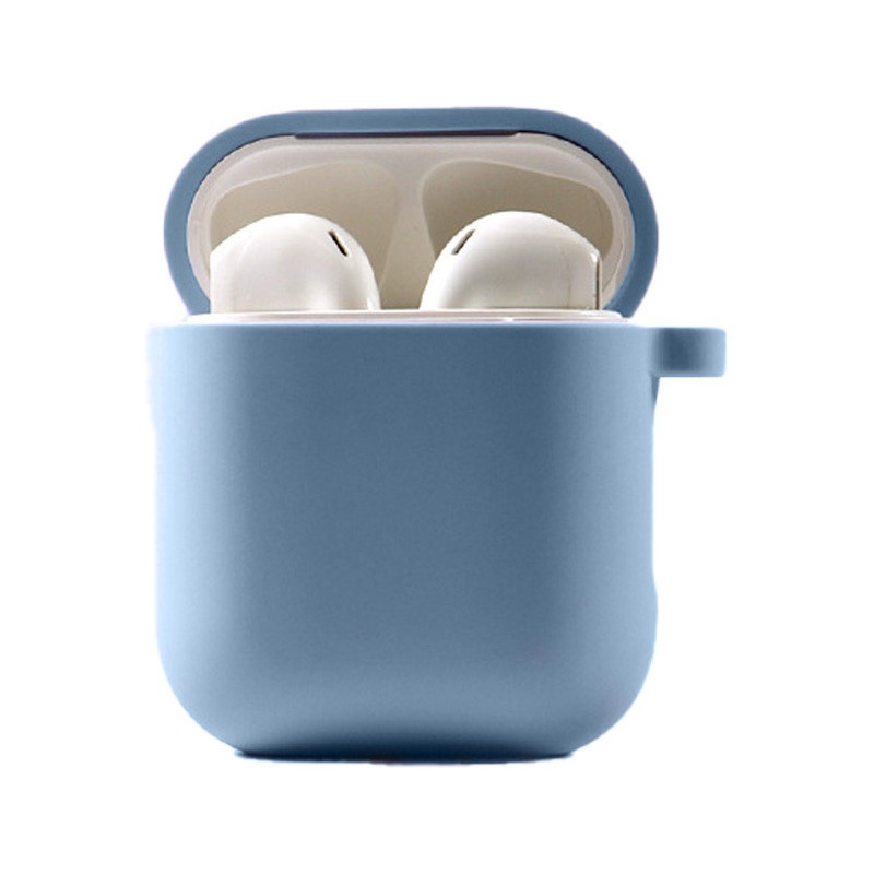 Silicone Case для Airpods 1/2 з мікрофіброю (Lilac Blue)-0