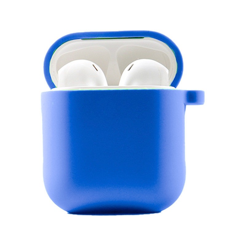 Silicone Case для Airpods 1/2 з мікрофіброю (Royal Blue)-0