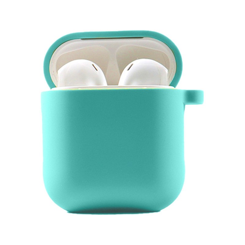 Silicone Case для Airpods 1/2 з мікрофіброю (Ice Blue)-0