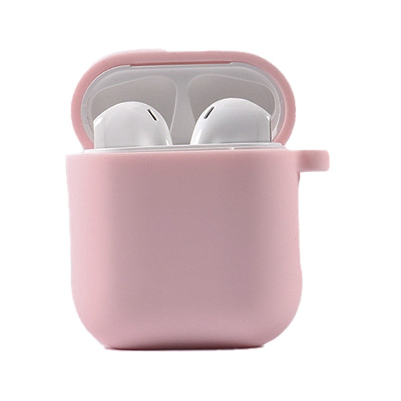 Silicone Case для Airpods 1/2 з мікрофіброю (Pink Sand)-0
