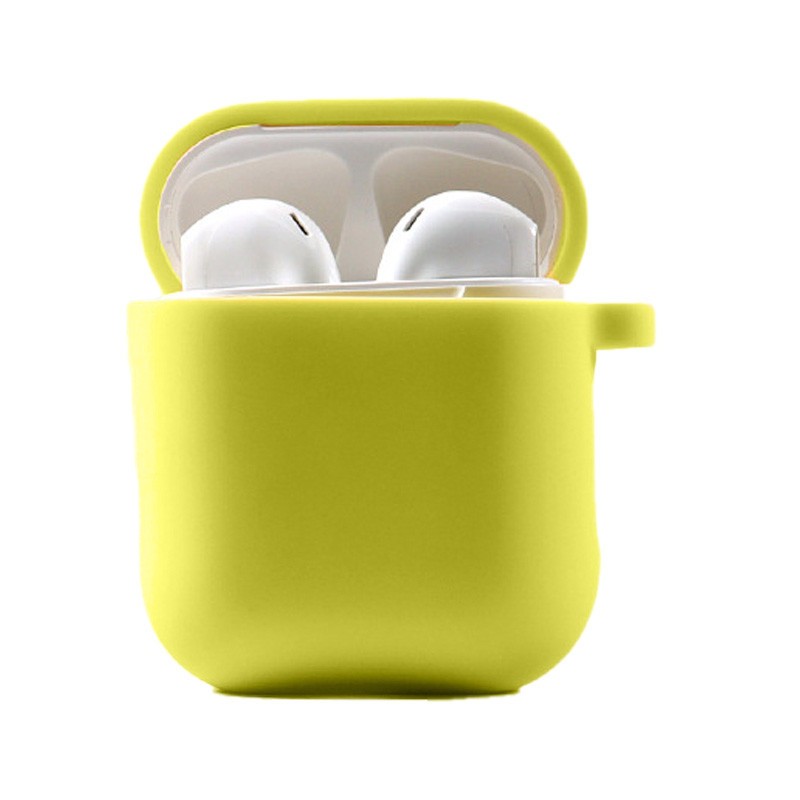 Silicone Case для Airpods 1/2 з мікрофіброю (Bright Yellow)-0