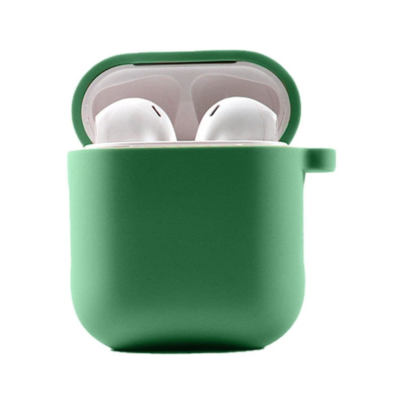 Silicone Case для Airpods 1/2 з мікрофіброю (Spearmint)-0