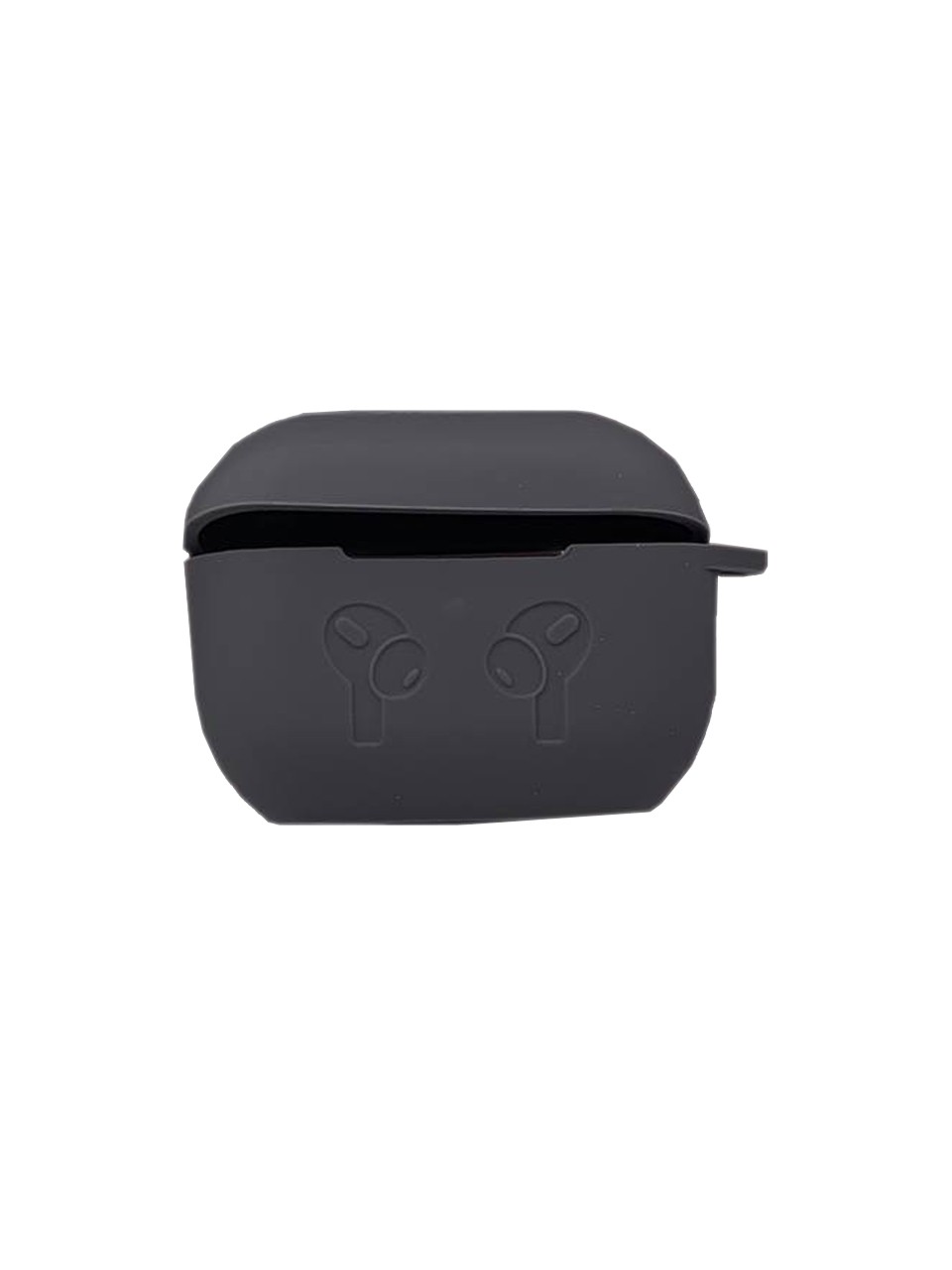 Чохол для AirPods Pro Silicone Case Logo + карабін  (Grey)-0