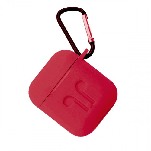 Чохол для AirPods Silicone Case Logo + карабін (Pink citrus)-0