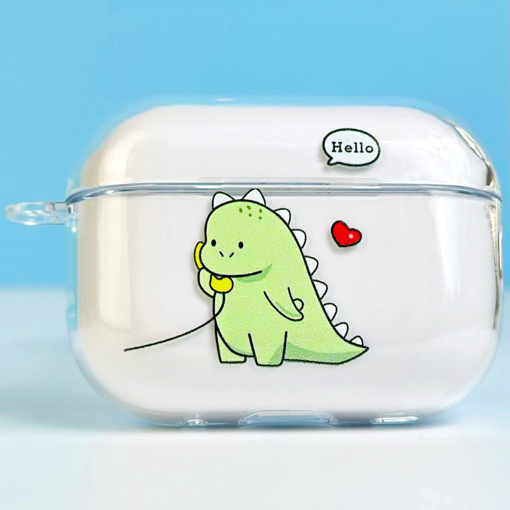 Чохол Clear Case Design для AirPods 3 (Динозавр зелений)-0