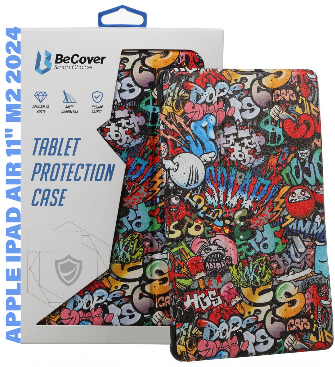 Чохол-книжка BeCover Smart Case для Apple iPad Air 11" M2 2024 Graffiti-0