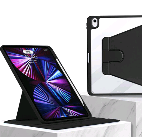Чохол-книжка Comma для iPad 10.9" [2022] Cyclone Rotation Case with Pen Holder Series (Black)-2