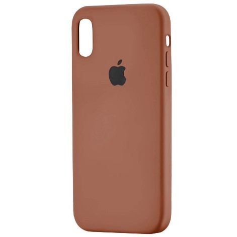 Silicone Case Full Protective (AA) для iPhone X/Xs (5.8") (Brown)-0