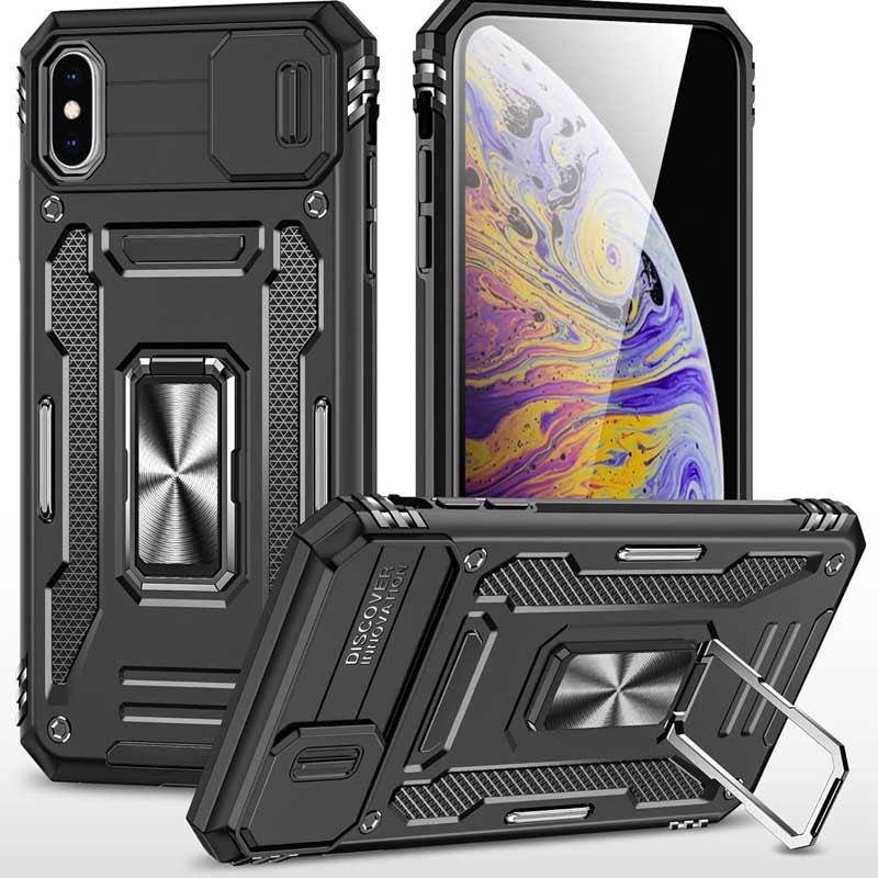 Накладка Camshield Army Ring для iPhone X/XS Black-0
