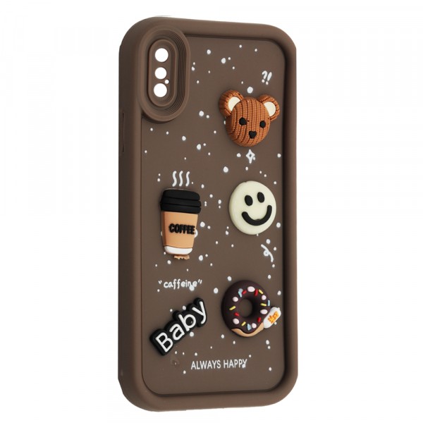 Чохол Pretty Toys для IPhone X / Xs (Brown/baby donut)-0