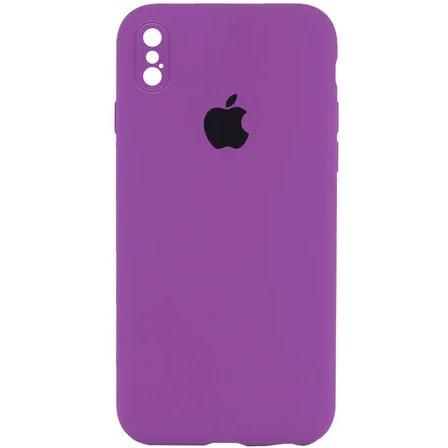 Silicone Case Square Full Camera Protective (AA) для iPhone XS (5.8") (Ultra violet)-0