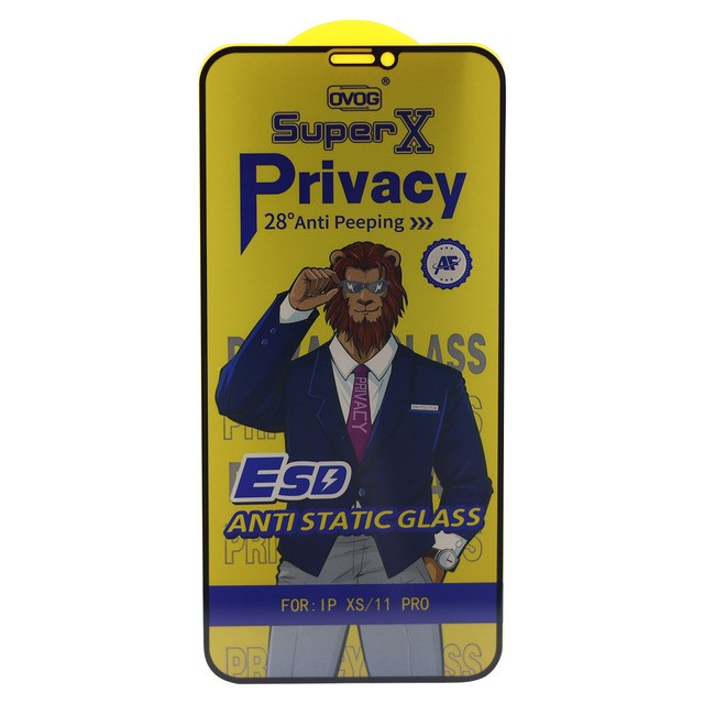 Захисне скло Privacy Super X для iPhone  X / XS / 11 Pro антишпигун-0