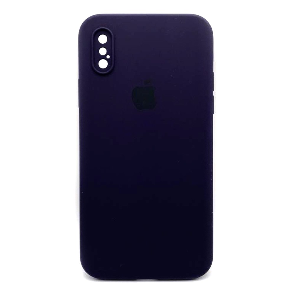 Silicone Case Square Full Camera Protective (AA) для iPhone X/XS (5.8") (Elderberry)-0