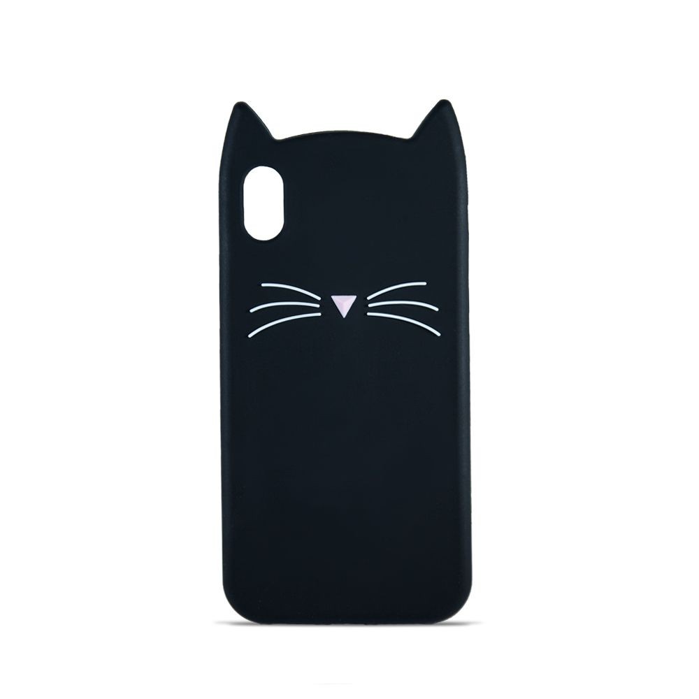 Накладка 3D Cat для IPhone Xs чорна-0