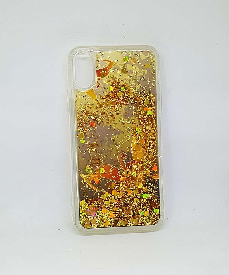 Наклакда для IPhone X/Xs "Beckberg Aqua" Golden Flavor (переливається)-0