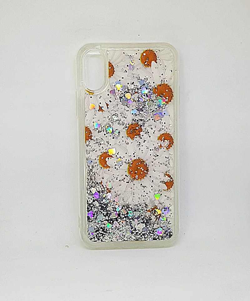 Накладка Aqua для IPhone X  White Chamomile (переливається)-0