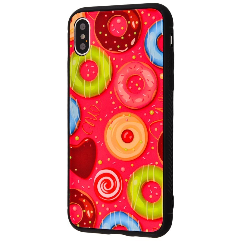 Накладка My Style для iPhone Xs Max Glass case Пончики-0