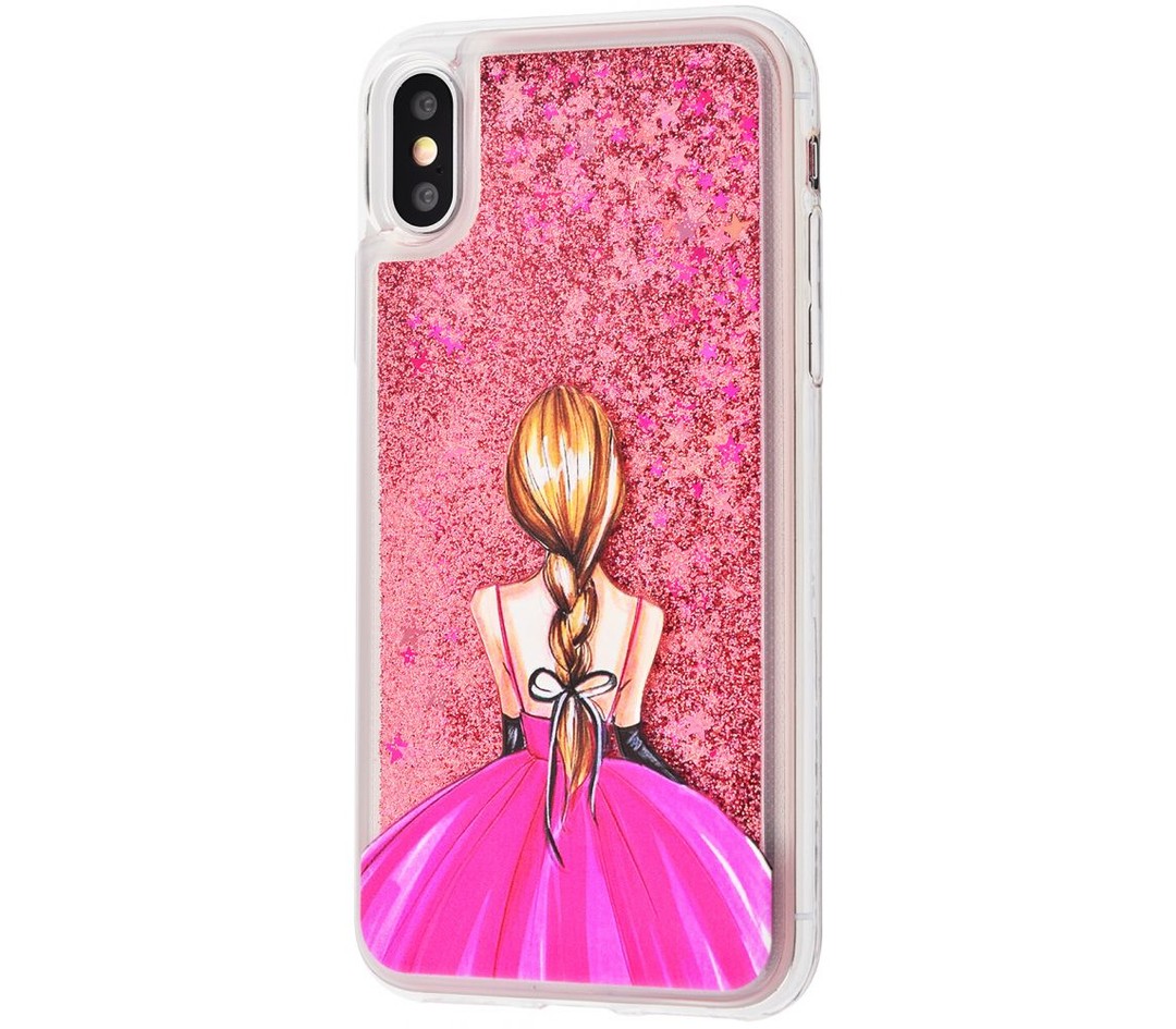 Накладка Lovely Stream для iPhone X/Xs (back girl in a dress) (переливається)-0