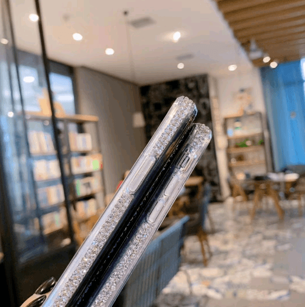 Чохол " Стрази Premium" iPhone X/Xs (Блакитний)-1