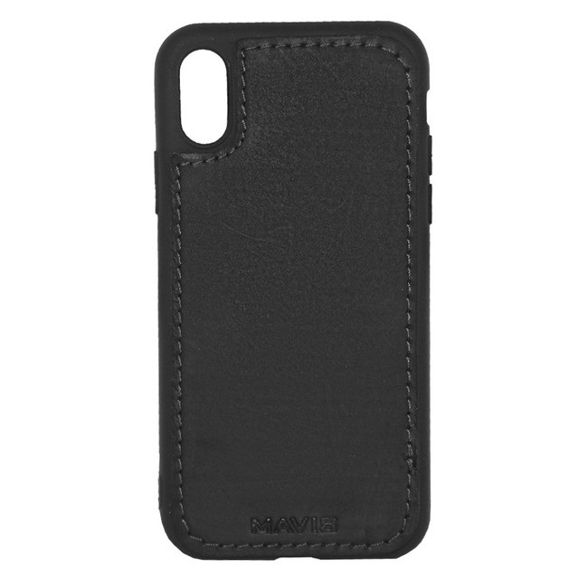 Накладка MAVIS для Iphone X/Xs  шкіряна чорна-0