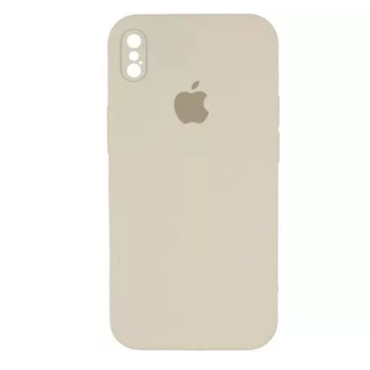Silicone Case Square Full Camera Protective (AA) для iPhone X/XS (5.8") (Milk)-0