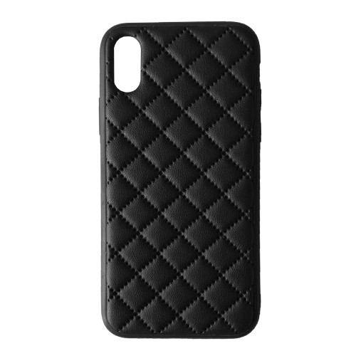 Накладка Stitched leather для  iPhone X/Xs чорна-0
