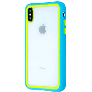 Накладка Contrast Color для iPhone X/Xs (Sky Blue- Yellow)-0