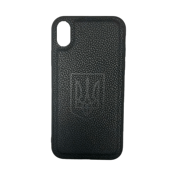 Накладка WAVE Ukraine Leather для iPhone Xr Чорна (coat of arms)-0